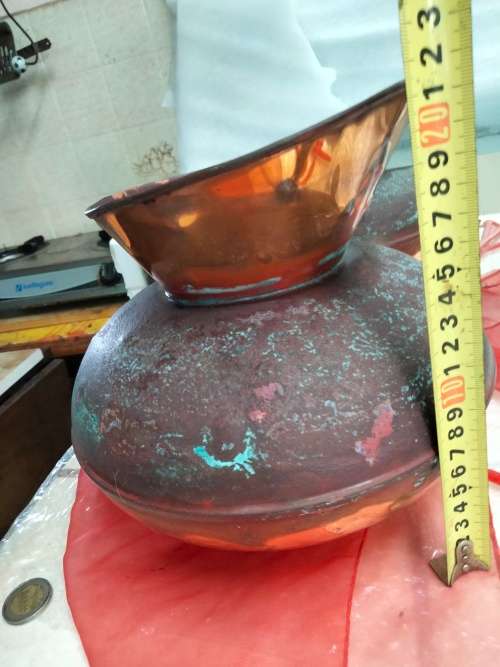 Copper Pitcher No handle distressed Patina - dings No handle Look at my Buy Now listings No Waiting