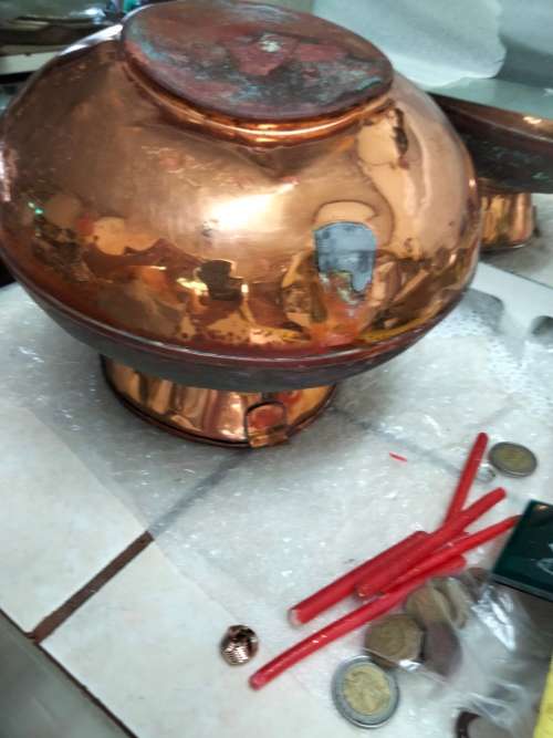 Copper Pitcher No handle distressed Patina - dings No handle Look at my Buy Now listings No Waiting