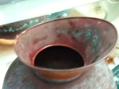 Copper Pitcher No handle distressed Patina - dings No handle Look at my Buy Now listings No Waiting