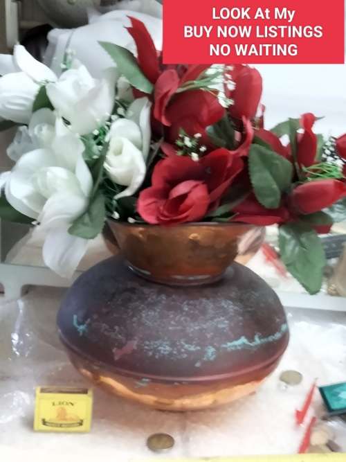 Copper Pitcher No handle distressed Patina - dings No handle Look at my Buy Now listings No Waiting