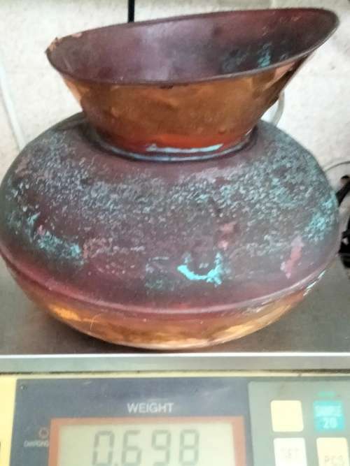 Copper Pitcher No handle distressed Patina - dings No handle Look at my Buy Now listings No Waiting