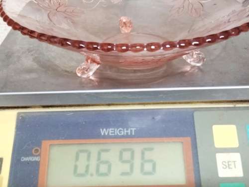Glass BOWL -SNAIL FEET Embossed leaves LOOK At My BUY NOW LISTINGS NO WAITING