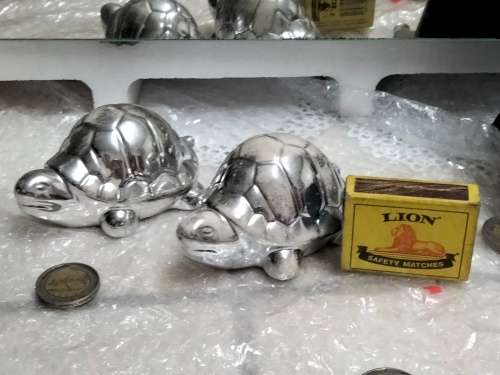 Turtles X2 -  Oriental good luck symbols Ceramic silver coating loss