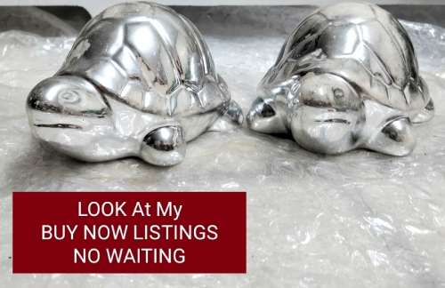 Turtles X2 -  Oriental good luck symbols Ceramic silver coating loss