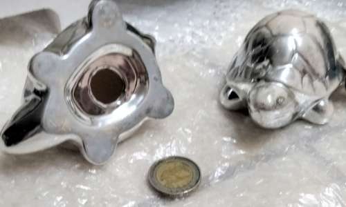 Turtles X2 -  Oriental good luck symbols Ceramic silver coating loss