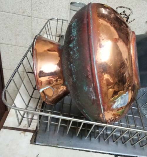 Copper Pitcher No handle distressed Patina - dings No handle Look at my Buy Now listings No Waiting