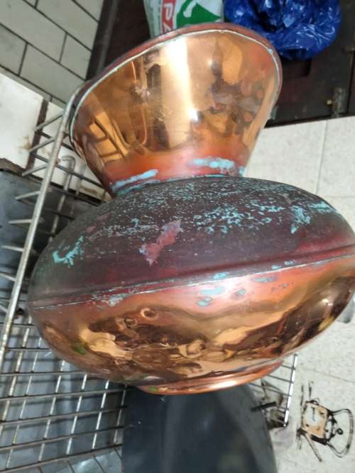 Copper Pitcher No handle distressed Patina - dings No handle Look at my Buy Now listings No Waiting