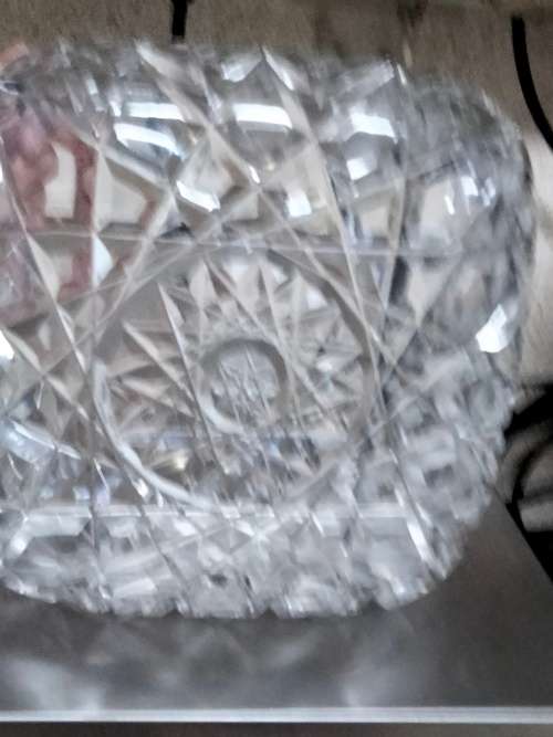 Lamp Shade Glass -1 Square Pressed cut crystal heavy  LOOK At My BUY NOW LISTINGS NO WAITING