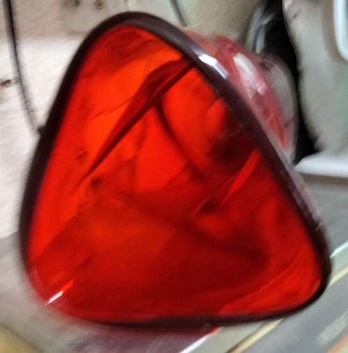 VASE Ruby Red heavy Glass*TRICORN*PINCH Hand Blown PONTLE+ Bubbles LOOKatMy BUY NOW items NO WAITING