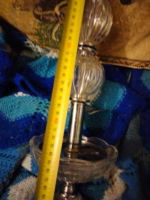 Chandelier ART Deco Chrome+3 ribbed Glass NO electric partsLOOK At My BUY NOW LISTINGS NO WAITING