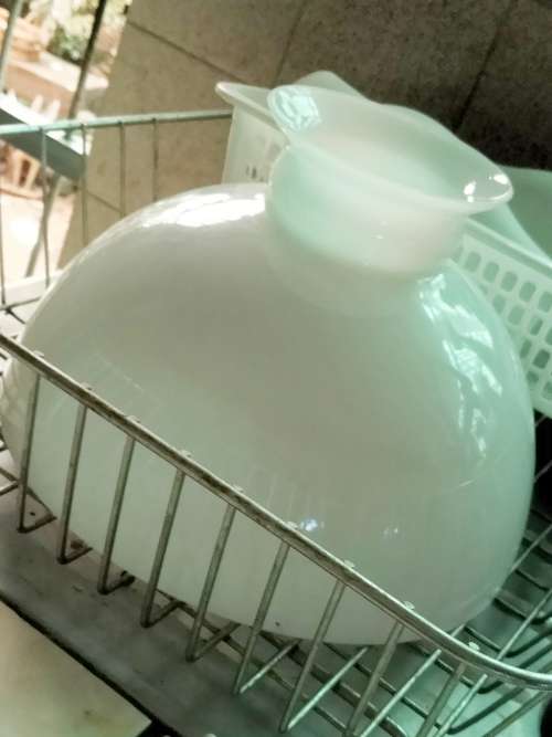 EXCEPTIONAL!!Oil Lampshade Vintage White   LOOK At My BUY NOW LISTINGS NO WAITING