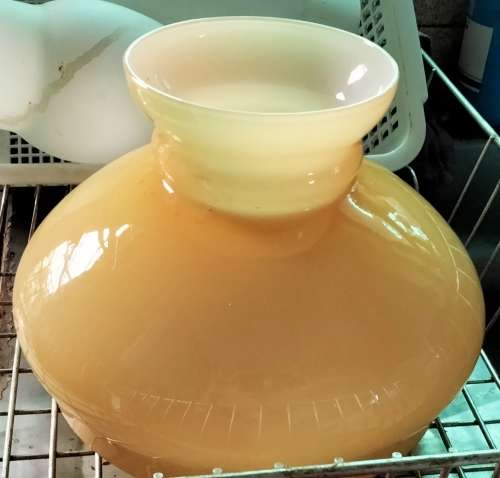 larger heavy Oil Lampshade shade Vintage white cased Orange Look At My BUY NOW listings NO WAITING