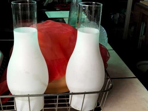 EXCEPTIONAL!!2 Oil Lampshade Vintage White   LOOK At My BUY NOW LISTINGS NO WAITING