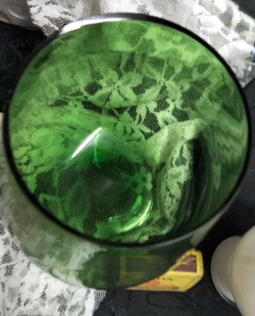 Opaline White cased frilled edges Vase+1 Green Murano Vase Look at my Buy Now listings No Waiting