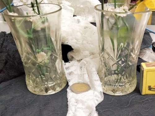 2 Posy Vases diamond+ leaved cut pattern LOOK At My BUY NOW LISTINGS NO WAITING