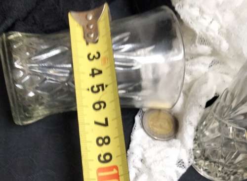 2 Posy Vases diamond+ leaved cut pattern LOOK At My BUY NOW LISTINGS NO WAITING