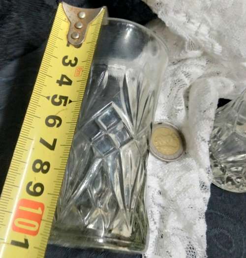 2 Posy Vases diamond+ leaved cut pattern LOOK At My BUY NOW LISTINGS NO WAITING