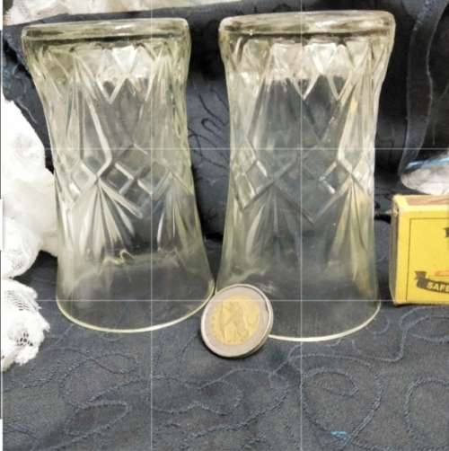 2 Posy Vases diamond+ leaved cut pattern LOOK At My BUY NOW LISTINGS NO WAITING
