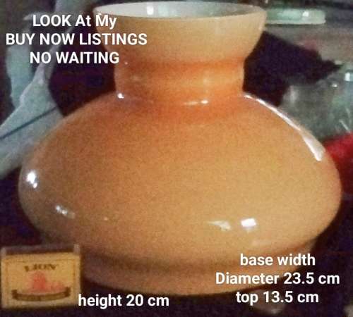 larger heavy Oil Lampshade shade Vintage white cased Orange Look At My BUY NOW listings NO WAITING