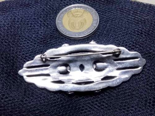 BROOCH Silver Tone metal style Of marcasite LOOK At My BUY NOW LISTINGS NO WAITING
