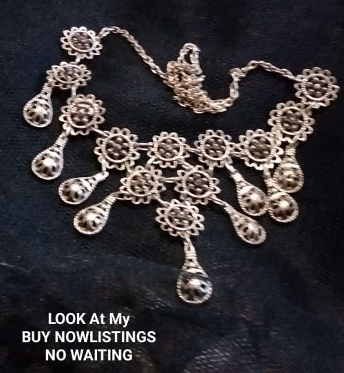 Necklace - FILIGREE Multiple Dangle Charms LOOK At My BUY NOW LISTINGS NO WAITING