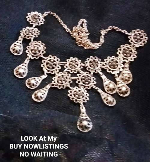 Necklace - FILIGREE Multiple Dangle Charms LOOK At My BUY NOW LISTINGS NO WAITING