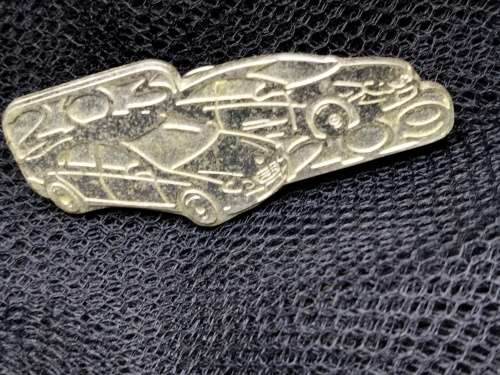 BROOCH Pins CARs 3 back of2 embossed mercedes emblem Silver tone LOOK At My BUY NOW items NO WAITING