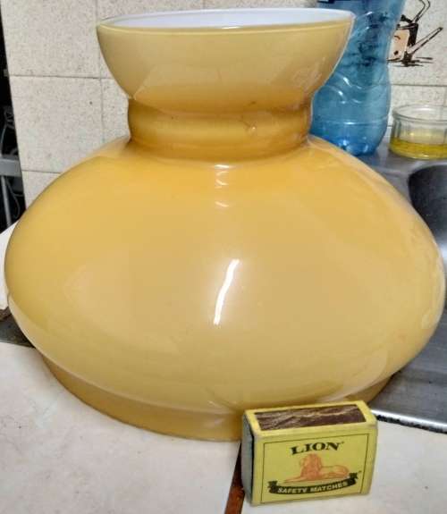 larger heavy Oil Lampshade shade Vintage white cased Orange Look At My BUY NOW listings NO WAITING