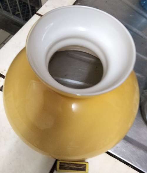 larger heavy Oil Lampshade shade Vintage white cased Orange Look At My BUY NOW listings NO WAITING