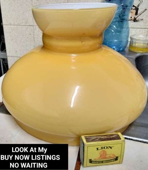 larger heavy Oil Lampshade shade Vintage white cased Orange Look At My BUY NOW listings NO WAITING