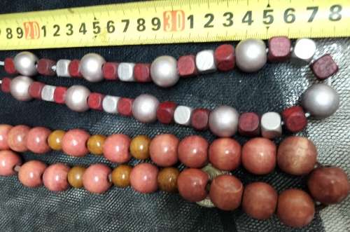 Necklace 2 wood beads on thong LOOK At My BUY NOW LISTINGS NO WAITING