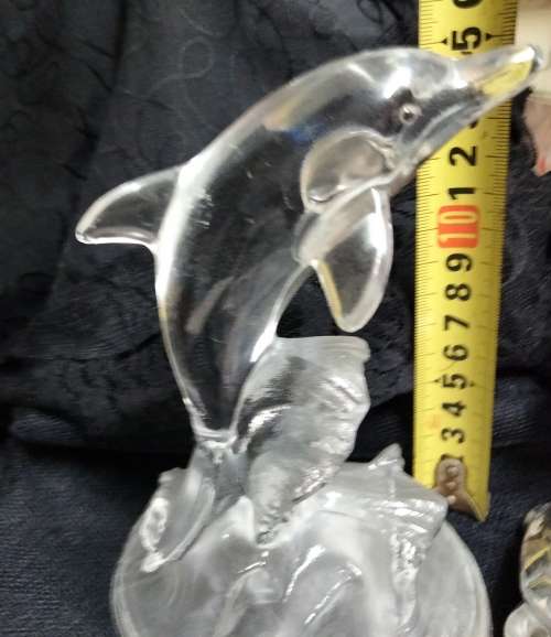 Cristal d' Arques dauphin dolphin CRYSTAL Frosted base+Clear top Look at my Buy Now items No Waiting