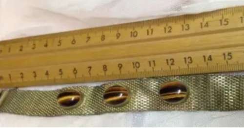 1 Bracelet has 3 Cabochon Tigers Eye on Gold tone mesh both edges sharp Look at my Buy Now NO WAITIN