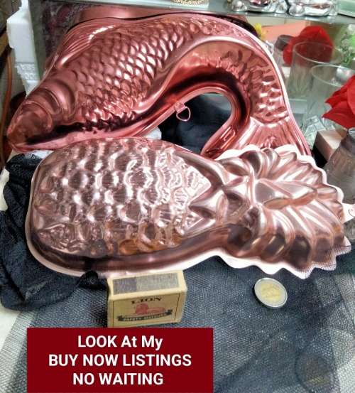 1Pineapple+1Fish metal Mould mousse or Kitchen wall decor LOOK at All My BUY NOW listings NO WAITING