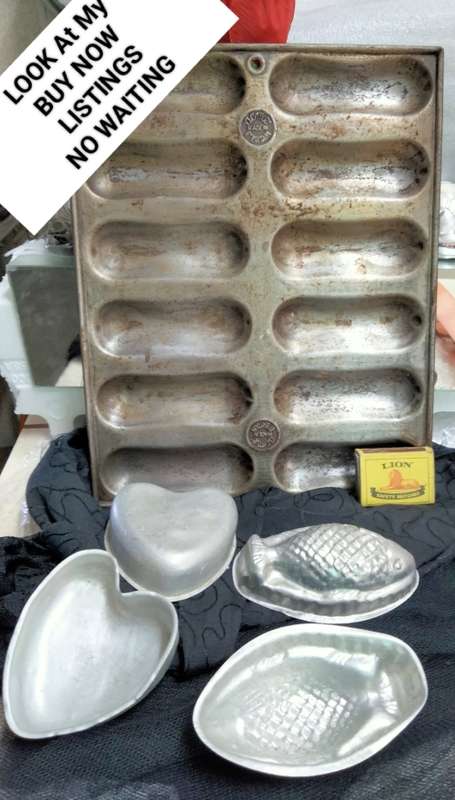 Baking tins- ACME Eclair lady finger2heart2 fish Mould Aluminium LOOK at My BUY NOW items NO WAITING
