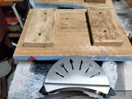 Wood TRAY Arty shabby chicCutleryServiette holder cutlery designLOOK At My BUY NOW NO WAITING