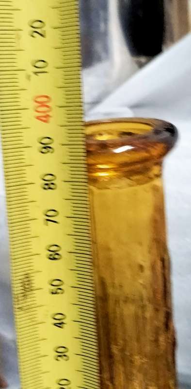 EMPOLI amber  drip wax Genie Bottle Italian Art Glass No Stopper look at my Buy Now No Waiting