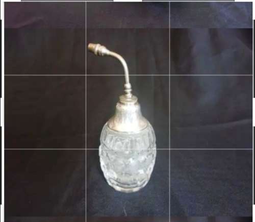 Circa1910 Antique Scent Bottle STERLING SILVER Henry Perkins+Son-CrystalLOOK atMyBUY NOW-NO WAITING