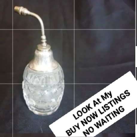 Circa1910 Antique Scent Bottle STERLING SILVER Henry Perkins+Son-CrystalLOOK atMyBUY NOW-NO WAITING