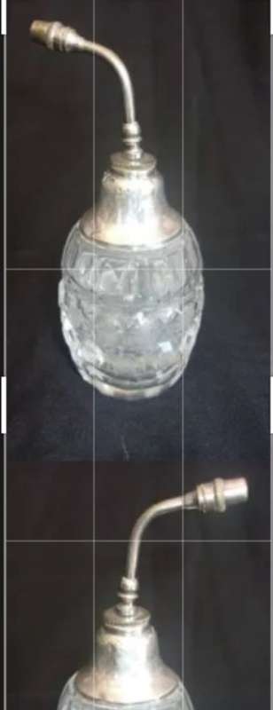 Circa1910 Antique Scent Bottle STERLING SILVER Henry Perkins+Son-CrystalLOOK atMyBUY NOW-NO WAITING