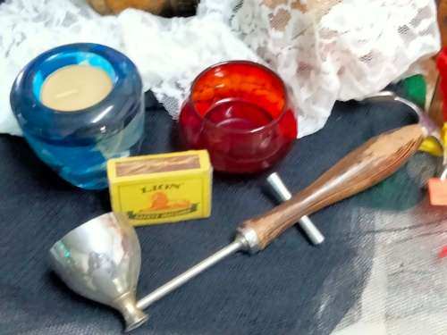 TOT MEASURE could Double as CANDLE SNUFFER+2TeaLight candle holder  LOOK At My BUY NOW ltems NO WAIT