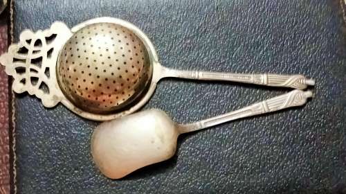 Apostle Tea Strainer + Sugar Spoon