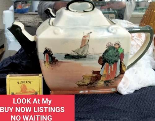 ROYAL DOULTON TPOT1920 Brittany Fisher folk series briar style Women chatting Sail Ships Chips Spout