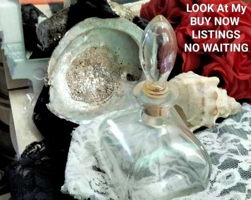 Glass bottle +1 Ashtray SeaShell mop + 1 horn shape Seashell LOOK At My BUY NOW ltems NO WAIT
