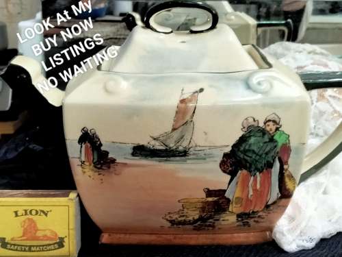 ROYAL DOULTON TPOT1920 Brittany Fisher folk series briar style Women chatting Sail Ships Chips Spout