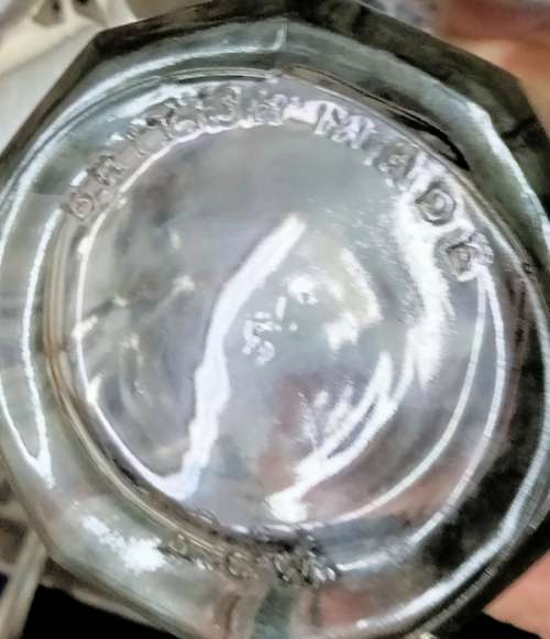 Bevelled clear Glass Sugar Sifter + plated Lid from England