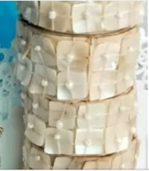 Serviette Rings - 8 Mother of Pearl bead trim