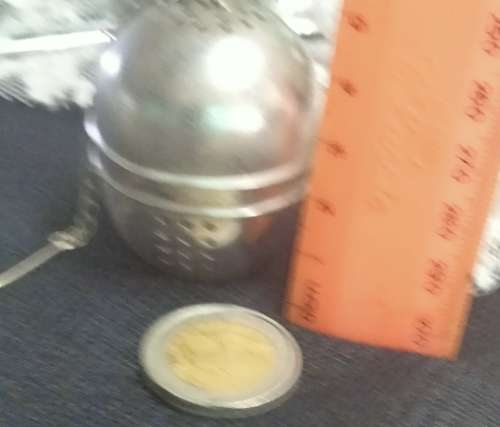 Tea Strainer Infuser Ball shape has chain + hook to hang EPNS plate Look at my Buy Now listings No W