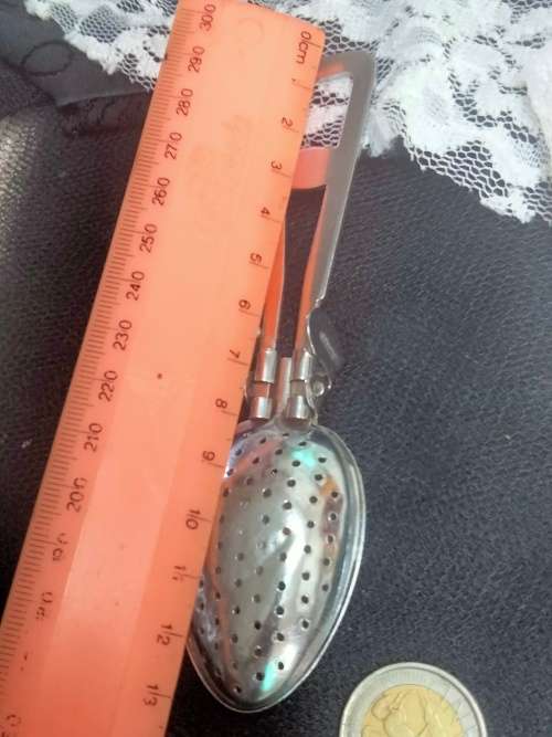 Tea Strainer SPOON Infuser EPNS plate decorative handle Look at my Buy Now listings No Waiting