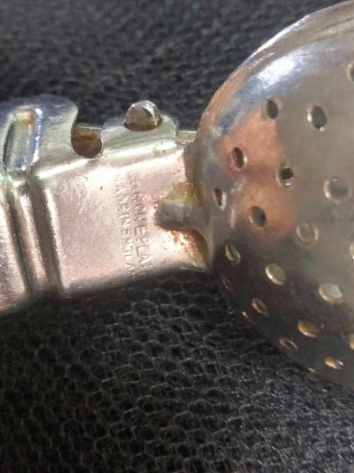 Tea Strainer SPOON Infuser EPNS plate decorative handle Look at my Buy Now listings No Waiting